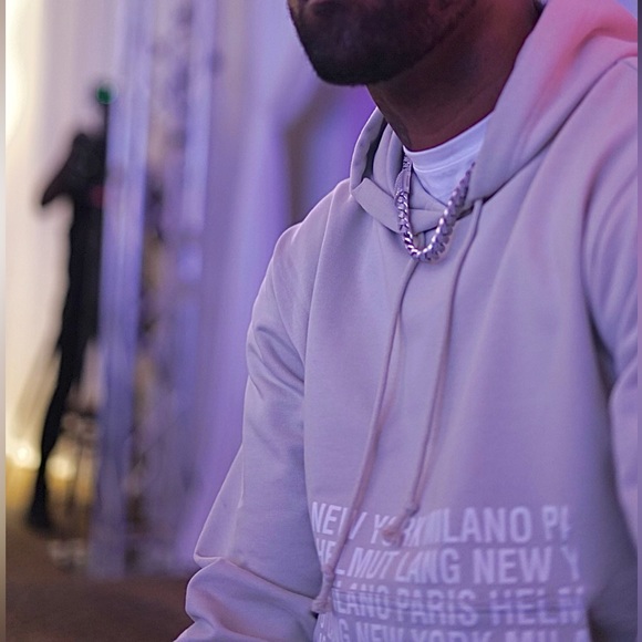 HELMUT LANG Mens PULLOVER HOODY Sweatshirt Paris New York Milan Size Large - Picture 3 of 9